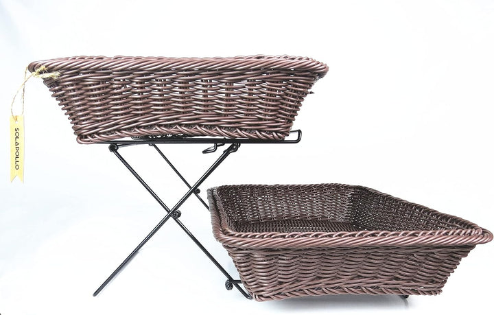 2-Stücke von 15,7 Zoll Brot Körbe mit einem Ständer zum Servieren, Normale Körbe für Lagerung, Poly