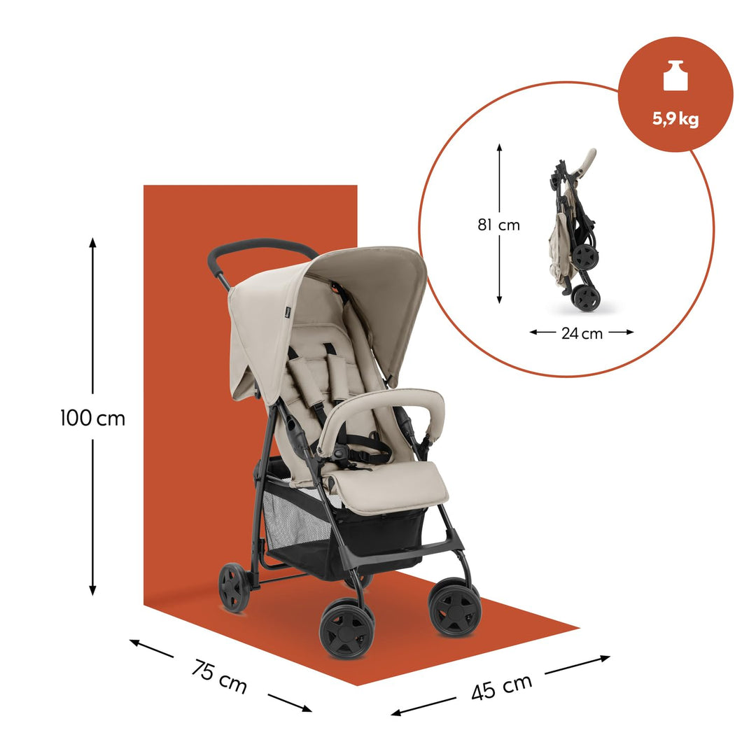 hauck Buggy Sport, Ultra Leicht - nur 5,9 kg, für Kinder bis 15 kg, Klein Zusammenklappbar, Reisebug