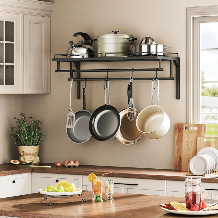 CHOEZON Topf-Rack, Pfannenhalter, Küche Wandregal für Töpfe und Pfannen, Küchenutensilienhalter mit