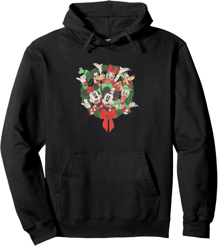 Disney Mickey & Friends Smiling In The Weihnachten Wreath Pullover Hoodie