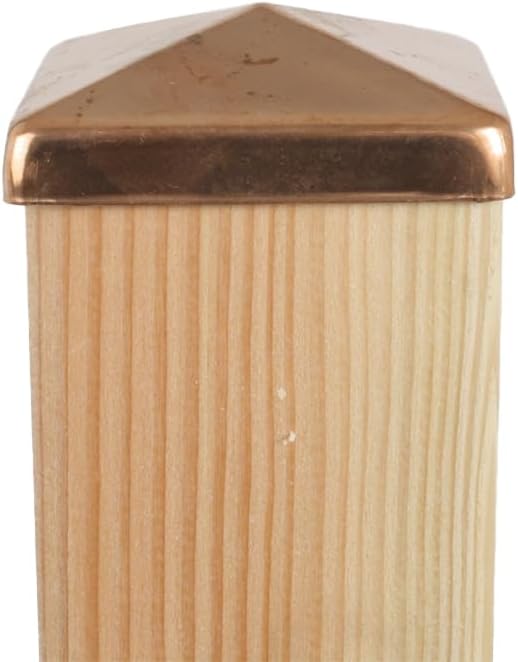 10er Set Pfostenkappe Kupfer | Form: Pyramide | im Mass 9x9 (9,1x9,1) cm eckig | aus Kupfer, poliert