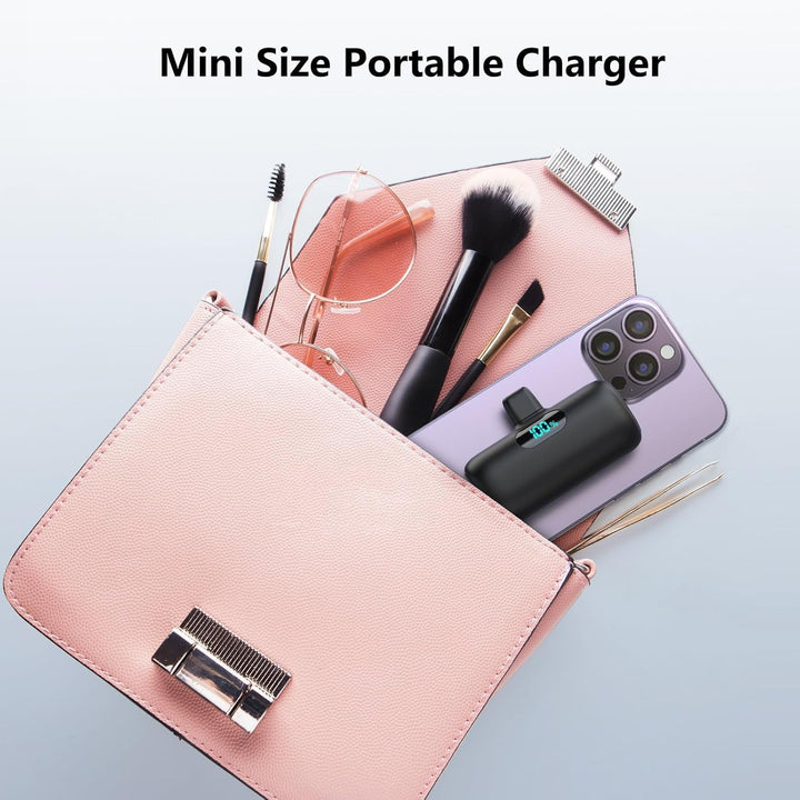 Power Bank USB C 5000mAh, Mini Powerbank Klein Aber Stark 15W PD 3.0 Schnelles Aufladen Tragbares Ex