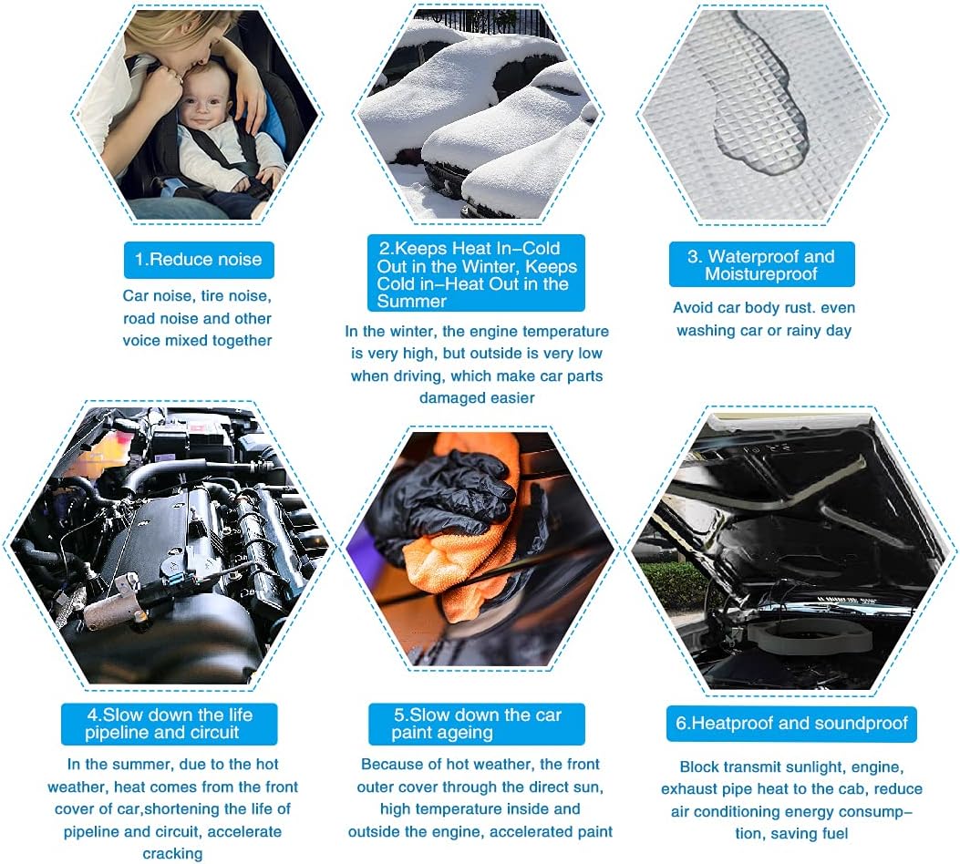 sourcing map 236mil 16.36sqft Auto Hitze Schalldämpfer Isoliermatte selbstklebend Dämmung Dämmmatte