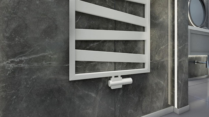 MCHeat Designheizkörper - 600 x 1570 mm - Badheizkörper Weiss - Handtuchwärmer mit Mittelanschluss -