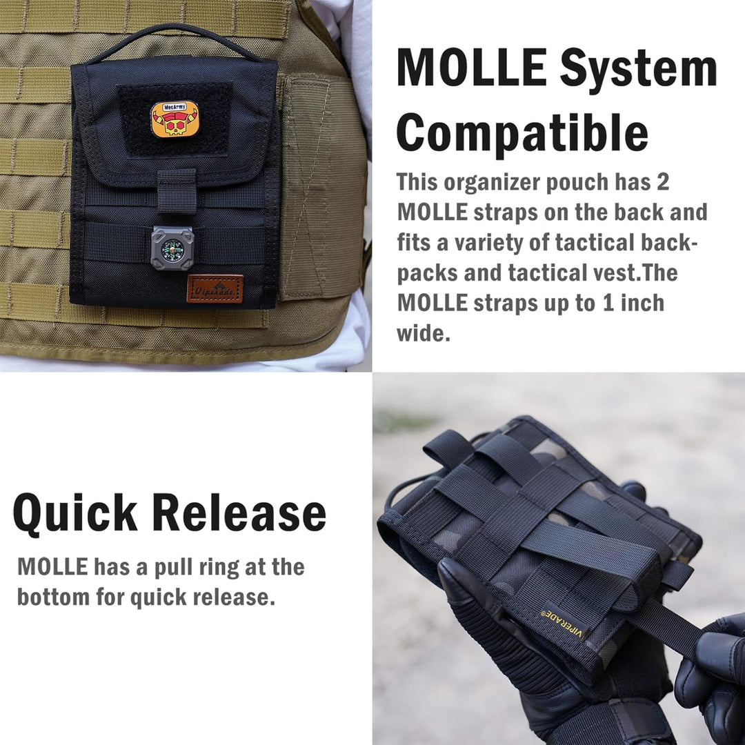 VIPERADE VE12 Taktische Falttasche, Molle Werkzeugtasche, dreifach gefaltete Werkzeugtasche, nützlic