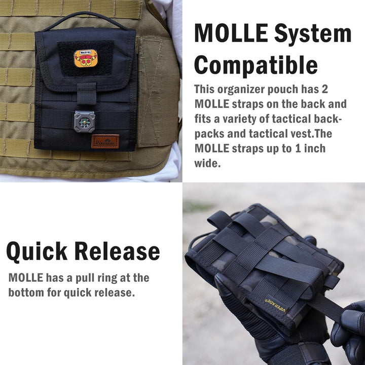 VIPERADE VE12 Taktische Falttasche, Molle Werkzeugtasche, dreifach gefaltete Werkzeugtasche, nützlic