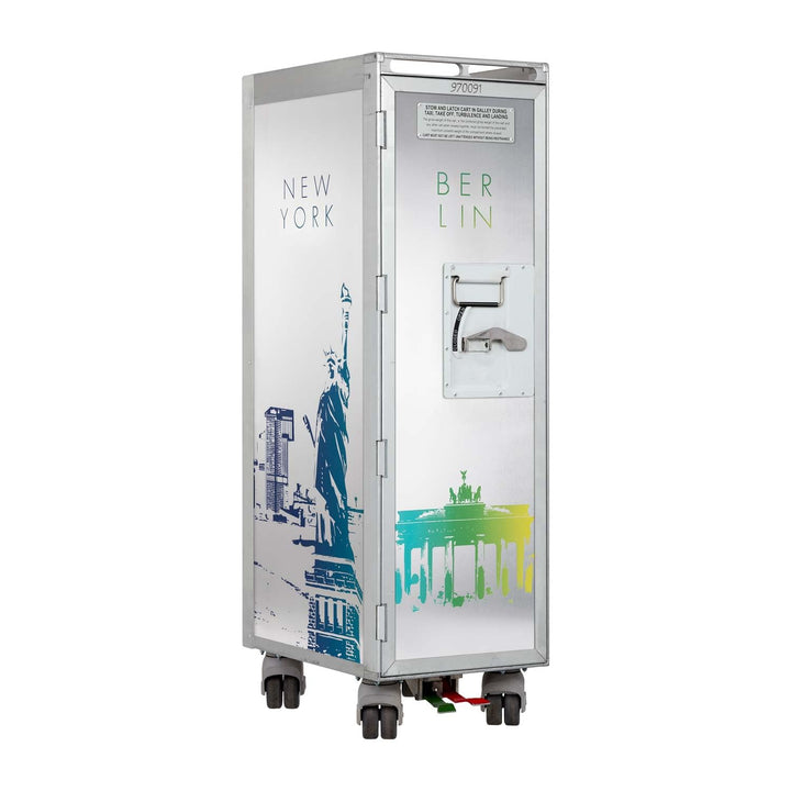 Flugzeugtrolley 4Destinations Rainbow-Metallic, Gebrauchtes Original aus der Luftfahrt - ausgemuster