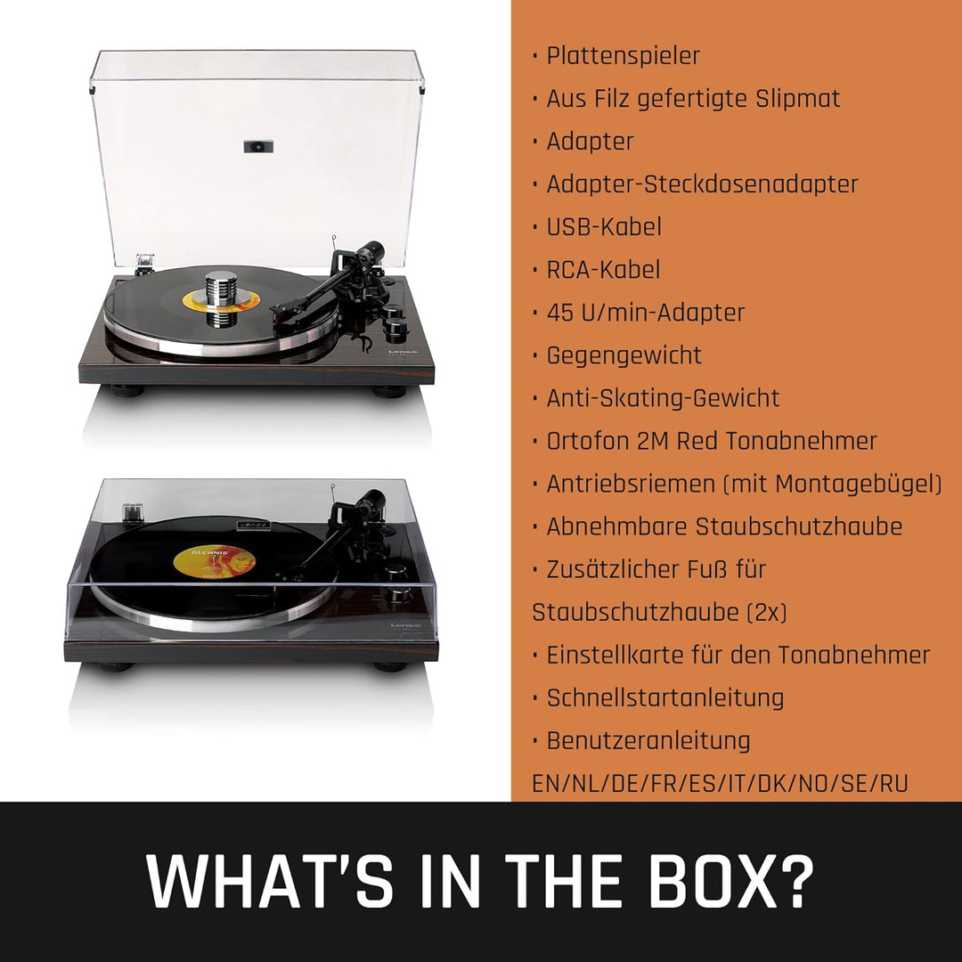 Lenco LBT-345WA - Plattenspieler mit Bluetooth® und 2M Red Tonabnehmer, inklusive verchromtem Platte