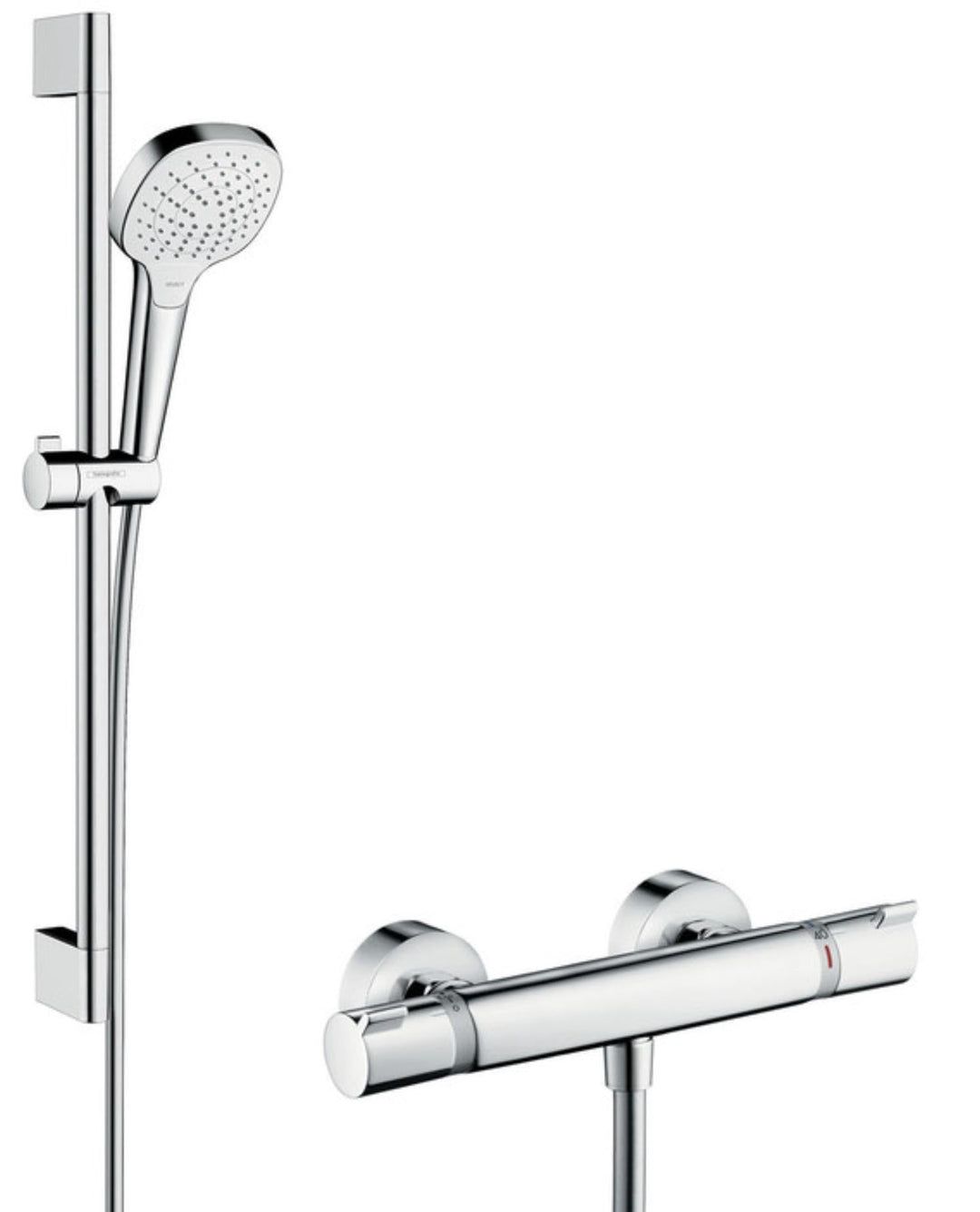 hansgrohe Croma Select E Thermostatset (0,65m, 3 Strahlarten) Weiss/Chrom 0,65m Set, 0,65m Set