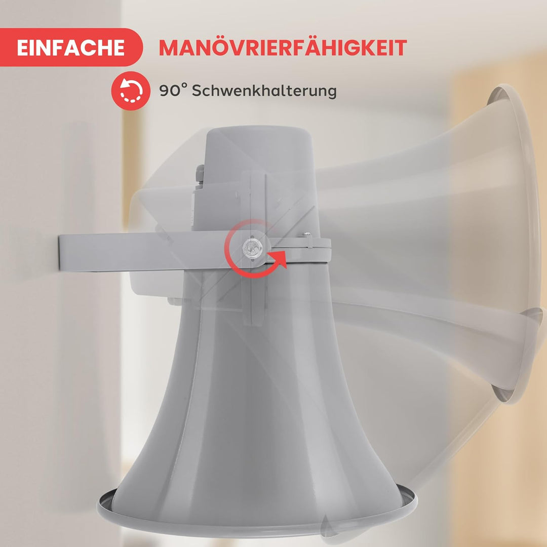 Pyle PA-Hornlautsprecher Innen/Aussen – Kompakter 24,6cm Lautsprecher, 20W, 400Hz–5kHz, 8Ω, 70V Tran