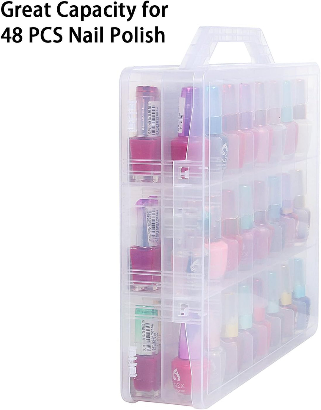 Kissbird Universal-Nagellack-Halter für 48 Flaschen, verstellbare Trennwände, platzsparend
