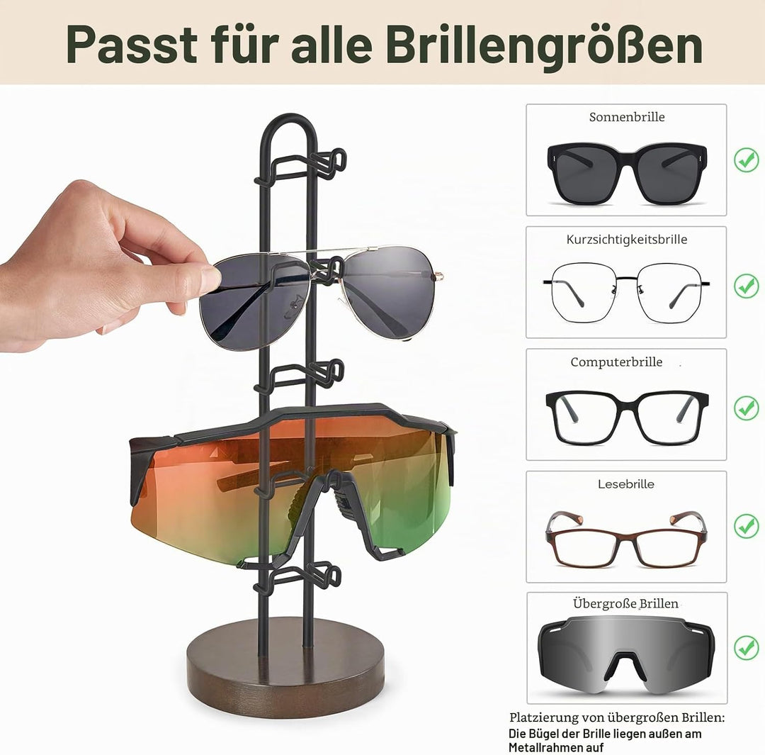 Mkono Sonnenbrillen-Organizer, Brillenhalter, Ständer, Sonnenbrillen-Aufbewahrung, Brillenregal, Met