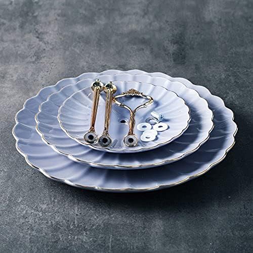 Sweejar Home 3-stöckiger Keramik-Kuchenständer, Etagere für Hochzeit, Dessert, Cupcake-Ständer für T