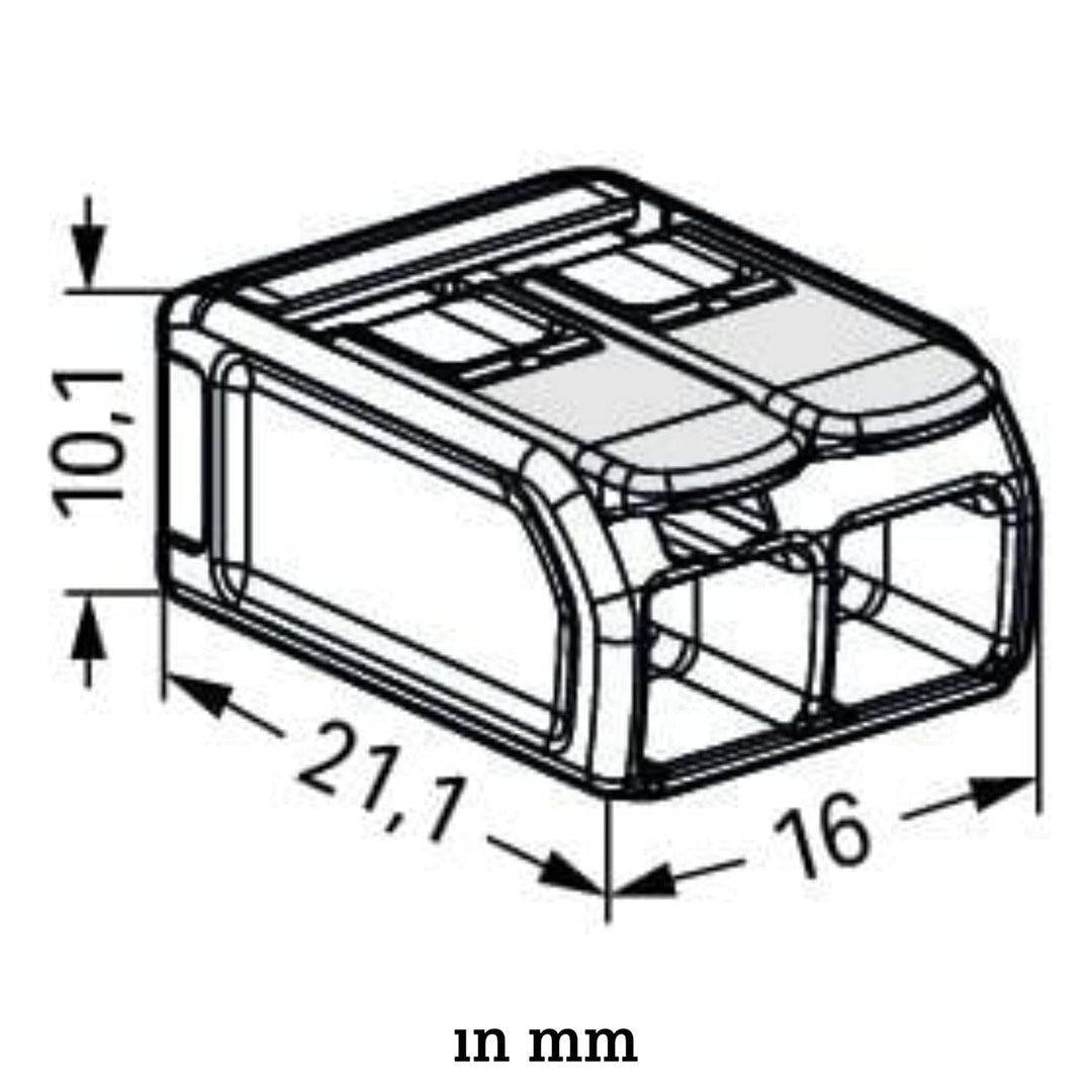WAGO® Klemme, 2-Leiter, 6 mm², Ex, Verbindungsklemme mit Hebel, 221-682 (50 Stück)
