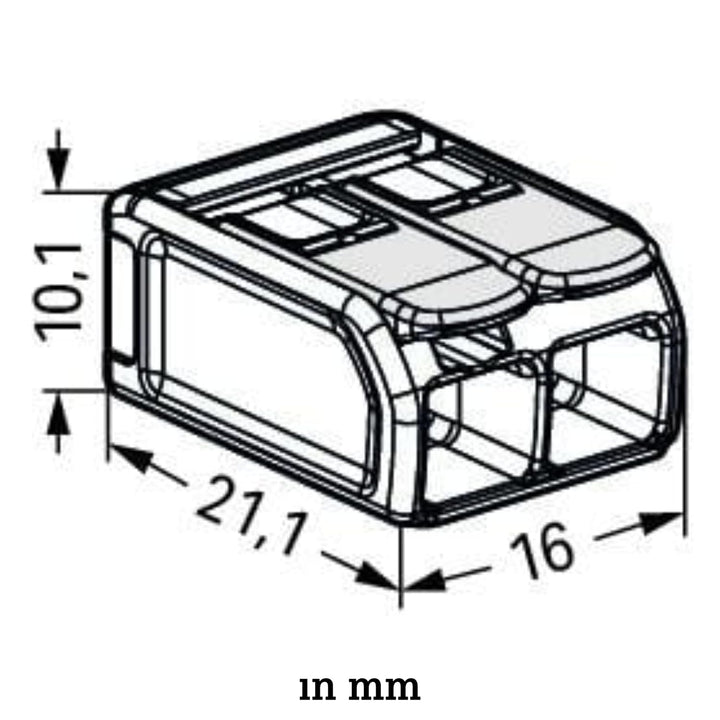 WAGO® Klemme, 2-Leiter, 6 mm², Ex, Verbindungsklemme mit Hebel, 221-682 (50 Stück)