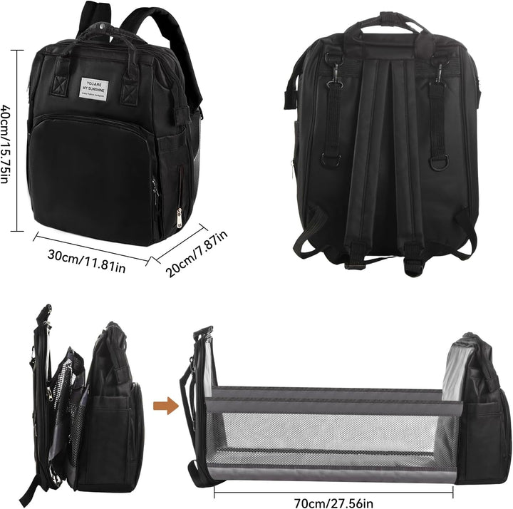 Multifunktionaler Wickelrucksack Baby – Wasserdichte Wickeltasche Rucksack aus Oxford Stoff mit Isol