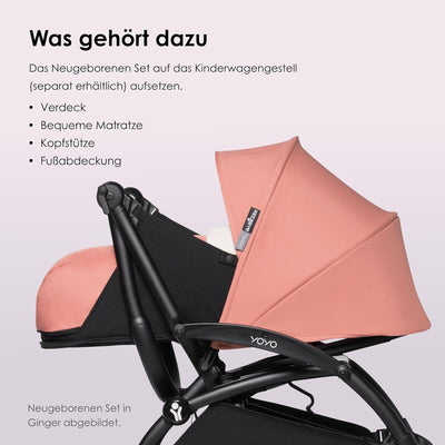 BABYZEN YOYO 0+ Neugeborenen Set, Red - Inklusive Matratze, Verdeck, Kopfstütze und Fussabdeckung -