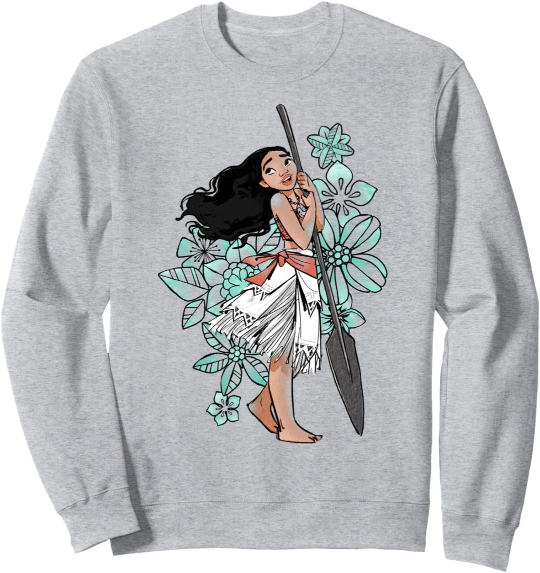 Disney Moana Floral Portrait Sketch Sweatshirt