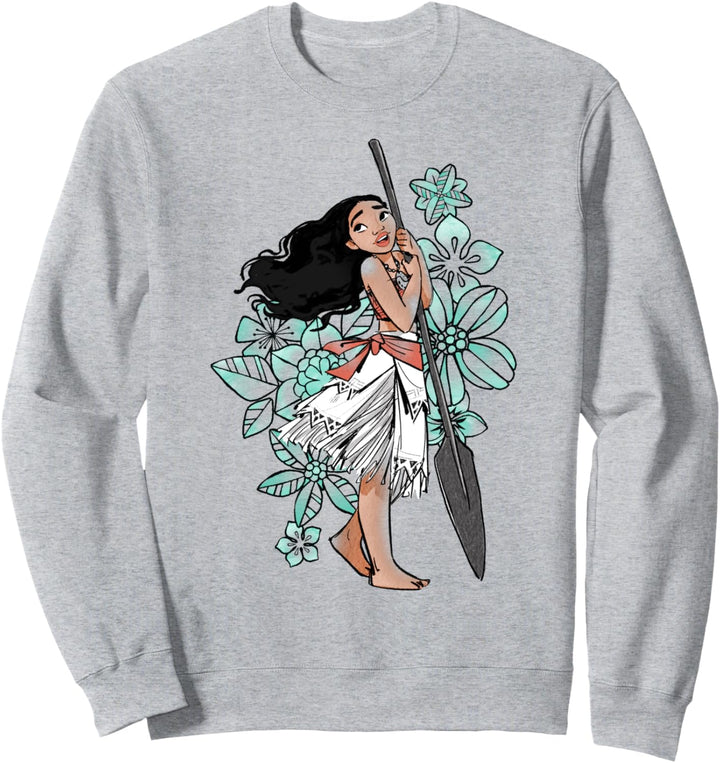 Disney Moana Floral Portrait Sketch Sweatshirt
