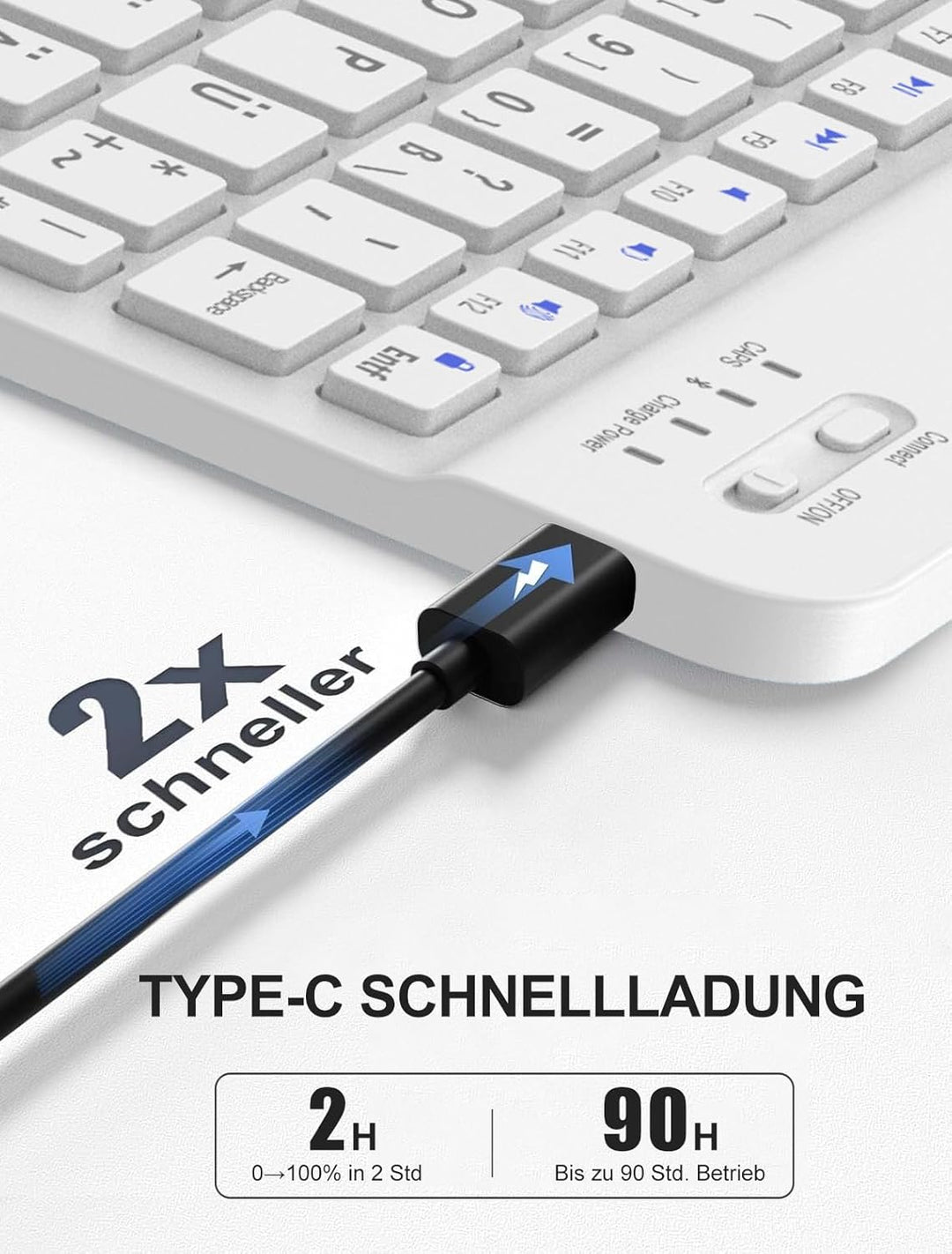JADEMALL DE Tastatur Hülle für Samsung Galaxy Tab A9 Plus 2023 11 Zoll (SM-X210/X215/X216) - Abnehmb
