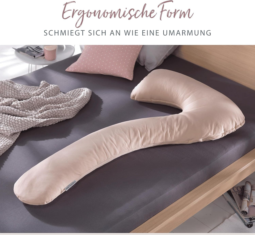 Theraline | my7 - Seitenschläferkissen | inkl. Aussenbezug Cappuccino Bambus-Kollektion, Cappuccino