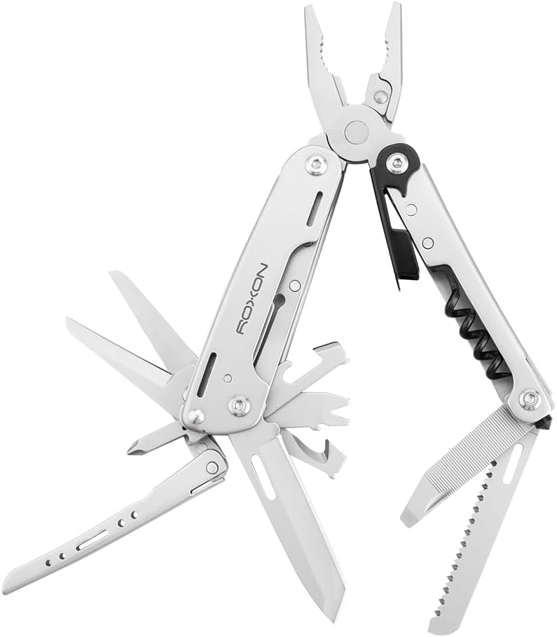Roxon S801S STORM Multitool Zange, Outdoor Multi Tool, Multitool mit extra Bits Gruppe und schwarzem