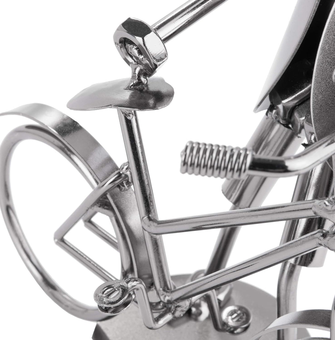 BRUBAKER Schraubenmännchen Fahrrad - Handarbeit Eisenfigur Metallmännchen - Metallfigur Geschenkidee