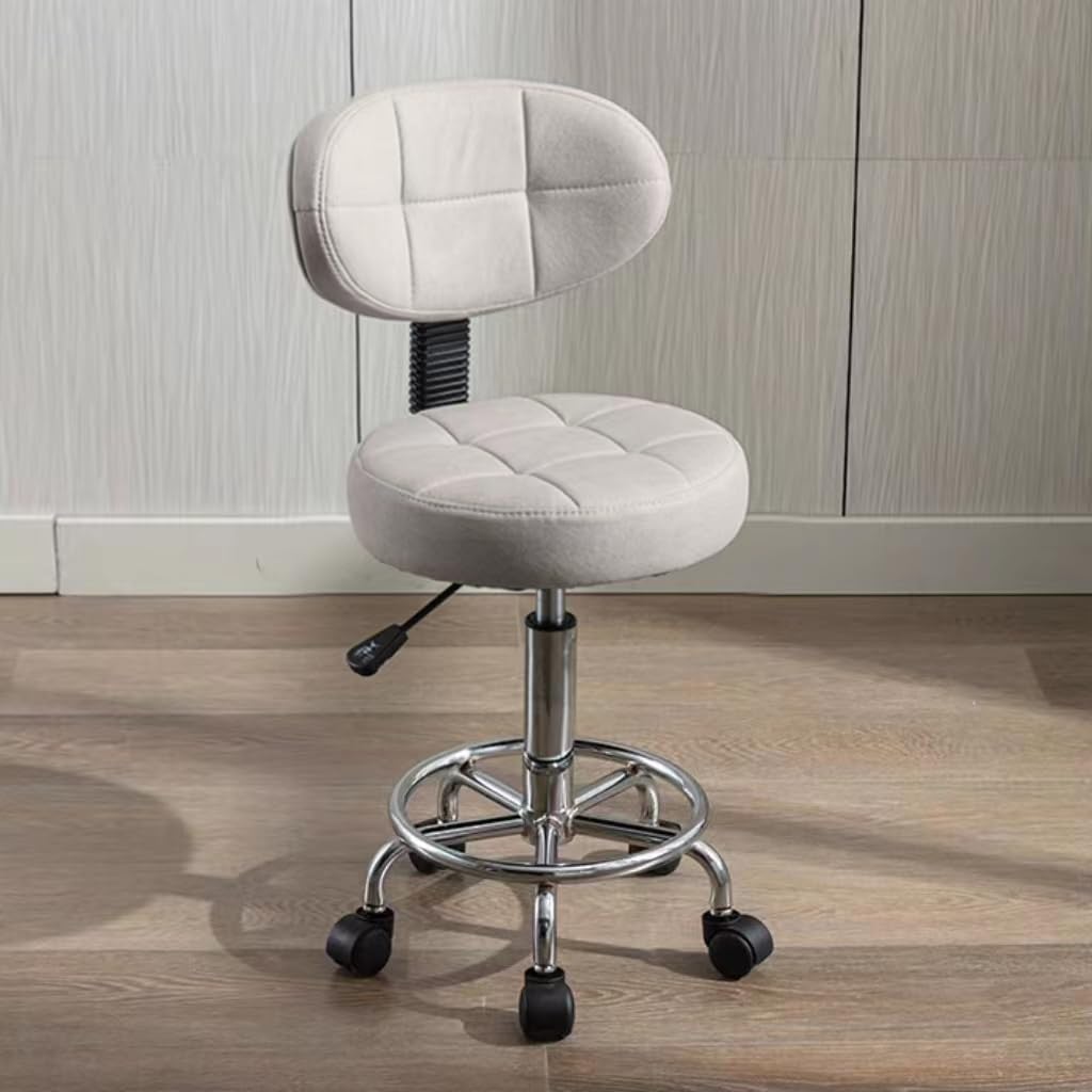 Moderner Bürodrehstuhl - Rollhocker mit Niedriger Rückenlehne und Höhenverstellung - Drehbare Arbeit