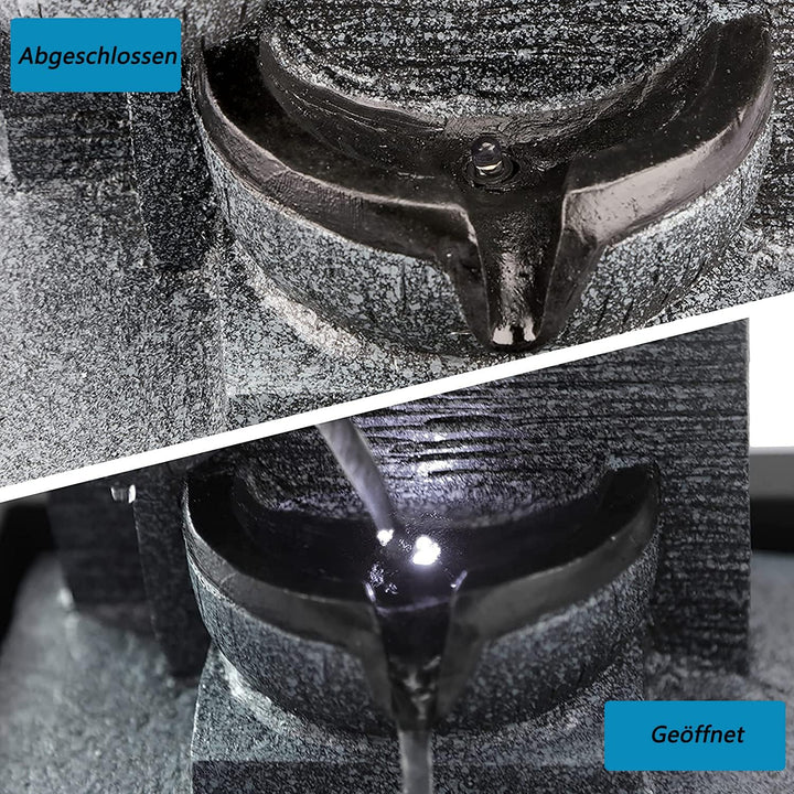 Dyna-Living Weisses Licht LED Zimmerbrunnen, Wohnzimmer Schreibtisch Brunnendekoration mit Beleuchtu