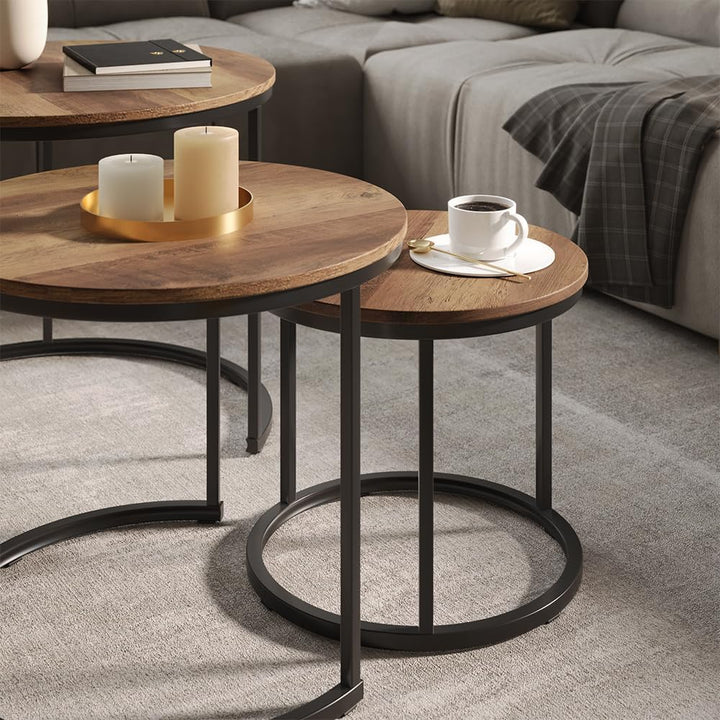 Vicco Couchtisch-Set Montreal, Holz, 55 x 55 cm 3 Teile Holz 3er Set, Holz 3er Set