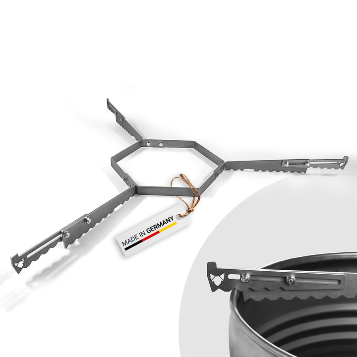 FENNEK verstellbare Auflageleisten für Feuerplatten Ø 100-120 cm | Für optimale Luftzufuhr und siche