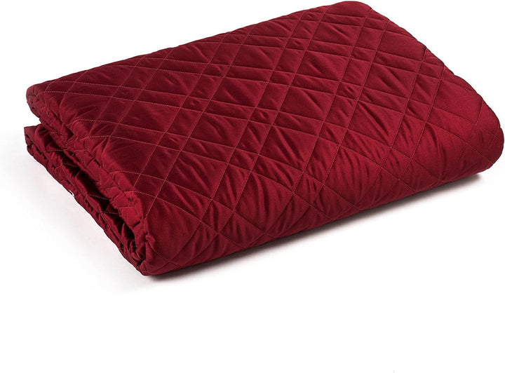 Caleffi 47351 Tagesdecke aus Baumwollsatin für Doppelbett, Bordeaux