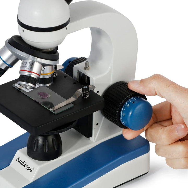 AmScope M150C-PS25 Zusammengesetztes Monokularmikroskop, Okulare WF10x und WF25x, 40x-1000x-Vergröss