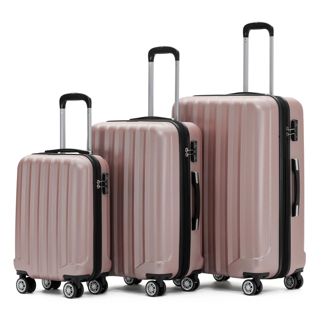 BEIBYE TSA-Schloss 2080 Zwillingsrollen 3 TLG. Reisekofferset Koffer Kofferset Trolley Trolleys Hart