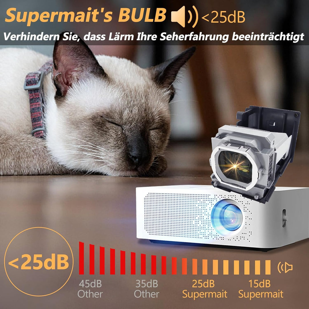 Supermait VLT-HC6800LP VLTHC6800LP 915D116O13 A+ Qualität Ersatz Projektorlampe Birne mit Gehäuse Ko