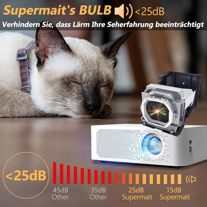 Supermait VLT-HC6800LP VLTHC6800LP 915D116O13 A+ Qualität Ersatz Projektorlampe Birne mit Gehäuse Ko