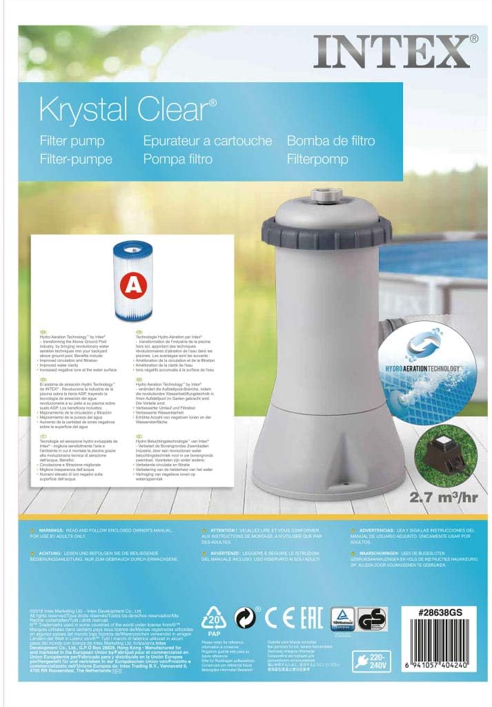 Intex Krystal Clear Cartridge Filter Pump - Pool Kartuschenfilteranlage - 900