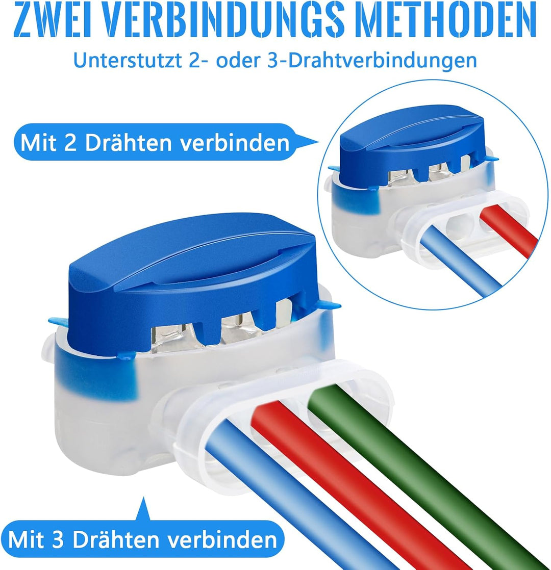 Royouzi 30 stk Anschlussklemmen für Mähroboter, 20stk Kabel Verbinder mit 10stk Anschlussklemmen,Was