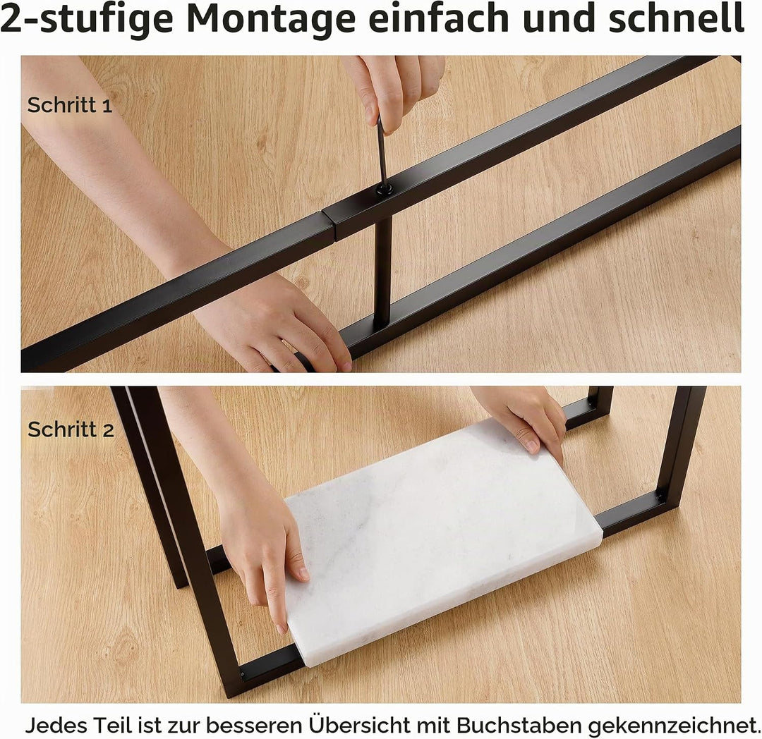 KES Handtuchhalter Stehend Schwarz, Doppel Handtuchständer Marmor Badetuchhalter Freistehend Metall