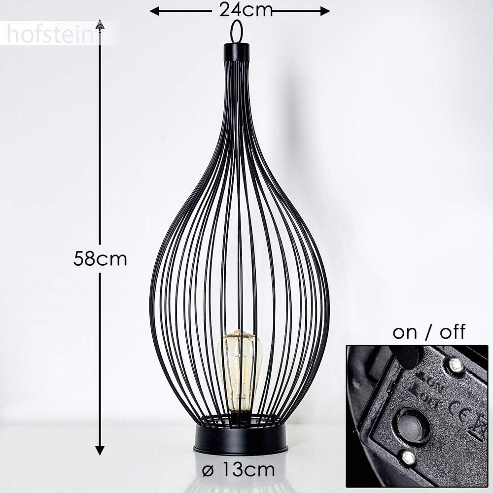 HOFSTEIN LED Solarleuchte Pasadena aus Metall in Schwarz, Aussenlampe mit An-/Ausschalter am Gehäuse