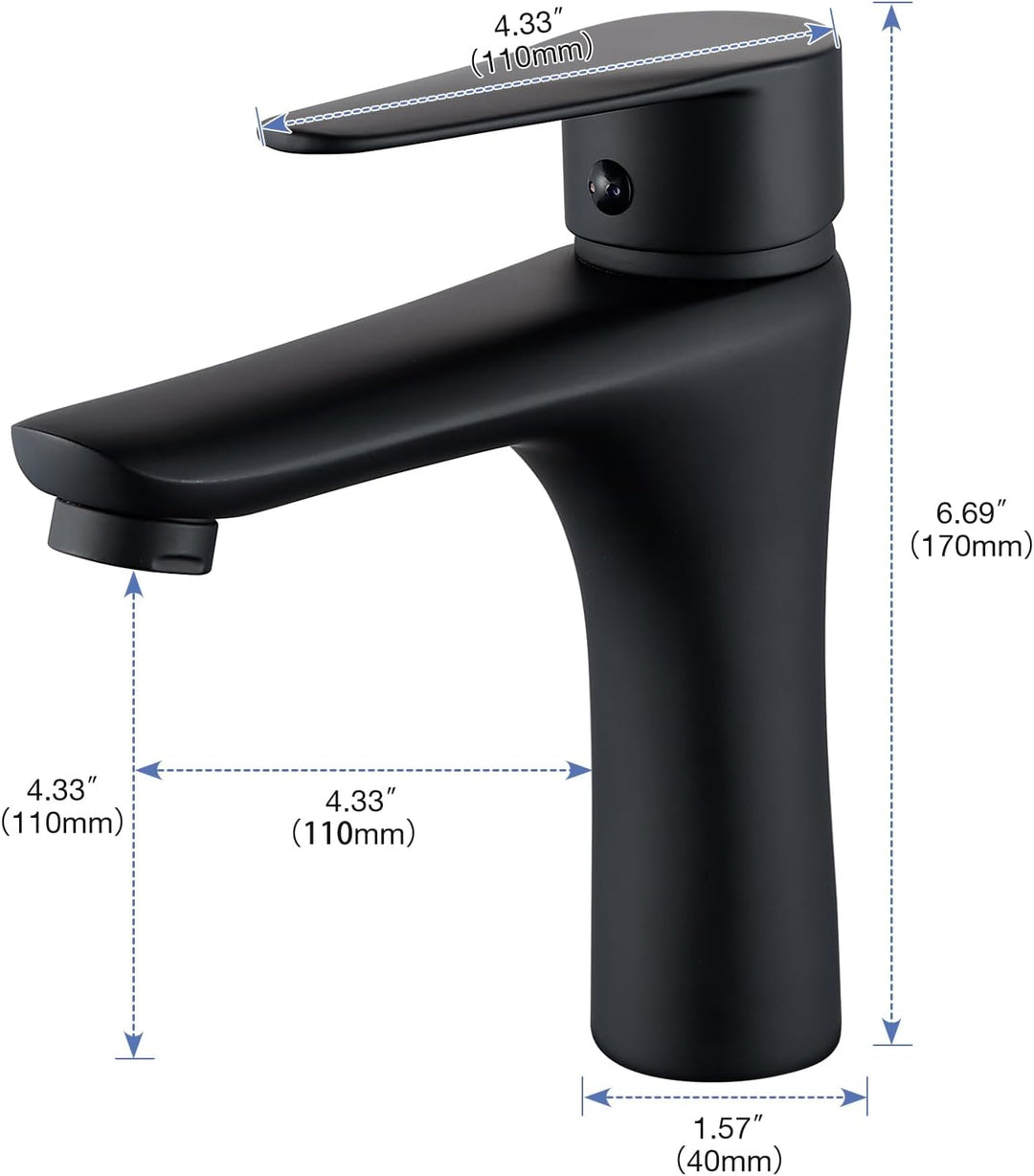 Wasserhahn Bad Schwarz, Waschtischarmatur Bad Armatur Mischbatterie Waschbeckenarmatur Schwarz Einhe