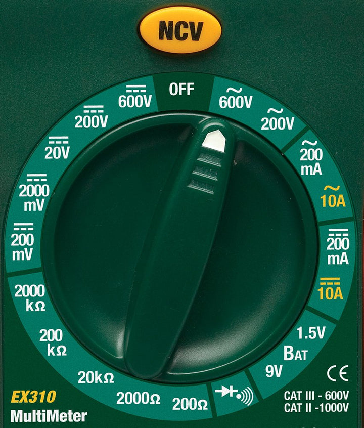 Extech EX310 Mini-Multimeter mit 9 Funktionen inklusive berührungslosem Spannungsprüfer