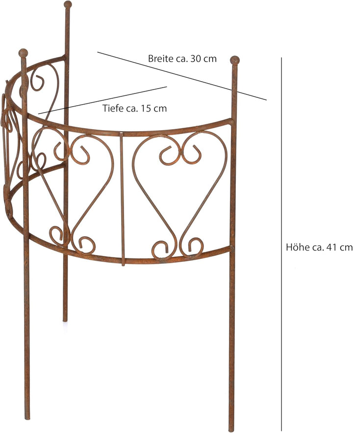 Nordstern® Staudenhalter Pflanzenstütze Rost 2er Pack - 30 x 41 cm