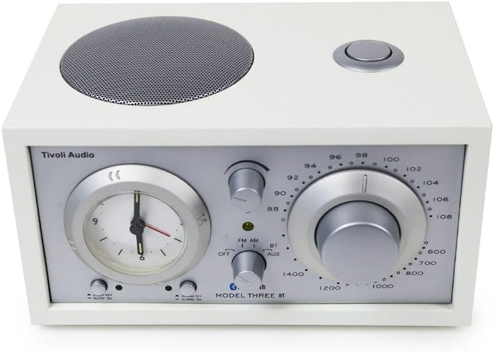 Tivoli Audio Model Three Bluetooth UKW-/MW-Radiowecker (Weiss/Silver) Weiss / Silber, Weiss / Silber