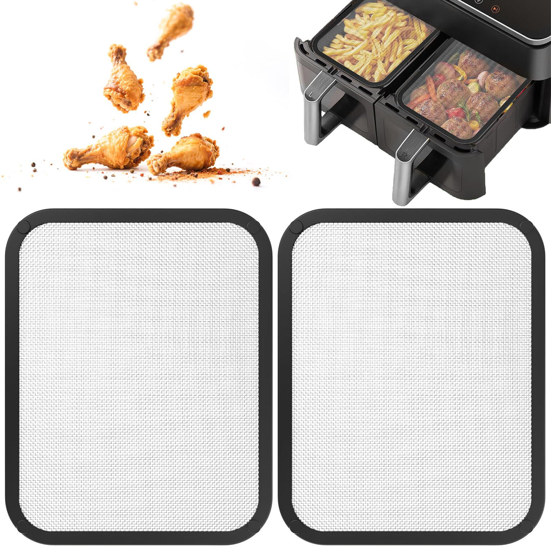 Edelstahl Spritzschutz für Cosori Airfryer 8,5L / Dual Blaze TwinFry 10L, 2 Stück Spritzschutz für H