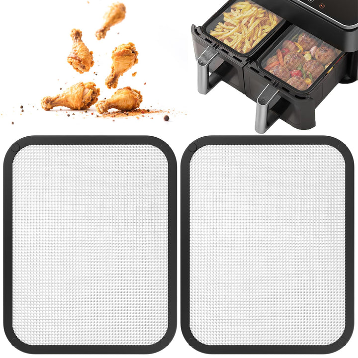 Edelstahl Spritzschutz für Cosori Airfryer 8,5L / Dual Blaze TwinFry 10L, 2 Stück Spritzschutz für H