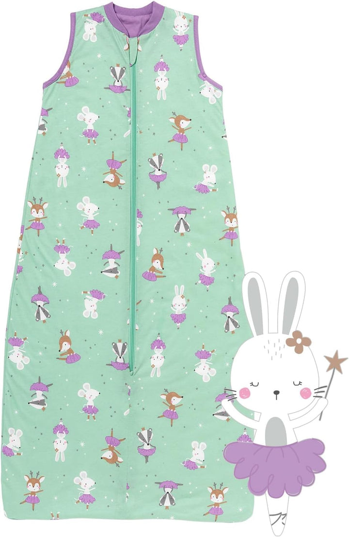 Schlummersack leicht gefütterter Babyschlafsack Frühjahr/Sommer 1.0 Tog für Mädchen und Jungs - in v