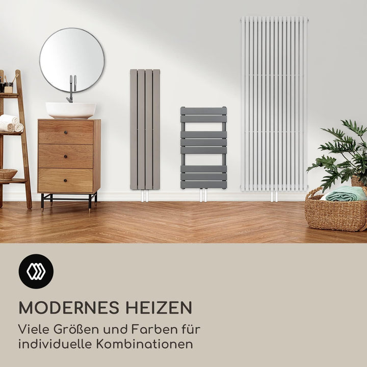 Blumfeldt Badheizkörper, Design Heizkörper Flach, Sparsamer Flachheizkörper Vertikal, Wand-Röhrenhei