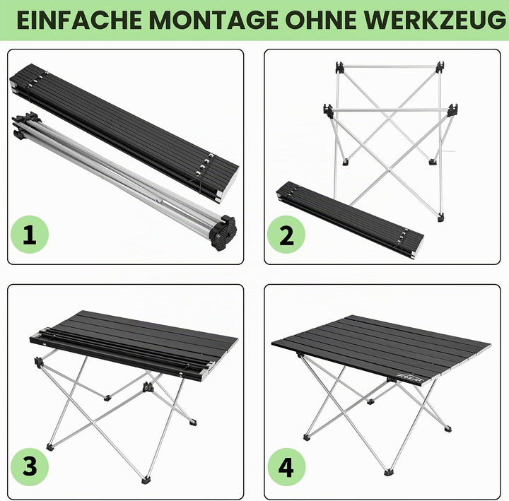 IPEB Campingtisch Klappbar, Klapptisch Camping, Tragbarer Picknicktisch Faltbar, Kleiner Aluminium-K