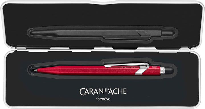 Caran d'Ache Kugelschreiber 849 Colormat-x in der Farbe Rot mit Etui, 0849.585, 1 Stück (1er Pack)